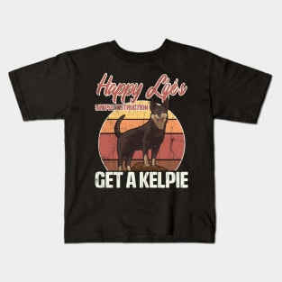 Get An Australian Kelpie For Happiness Distressed Kids T-Shirt